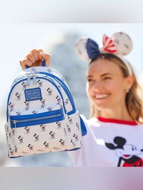 Loungefly Disney Mickey Mouse All-Over Print Mini Backpack Classic Mickey Pose